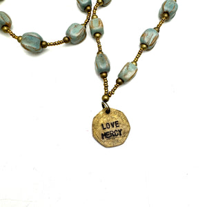 Love MercyCoin Necklace- Robin’s Egg Blue