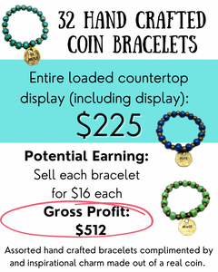 Loaded Coin Bracelet Display (set of 32)