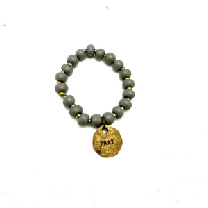 Ceramic Coin Bracelet - Pray