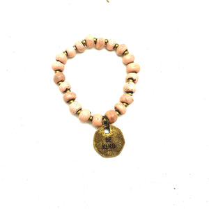 Ceramic Coin Bracelet - Be Kind