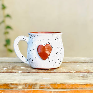 Calliope Heart Mug - Speckled White