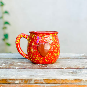 Calliope Heart Mug - Speckled Red