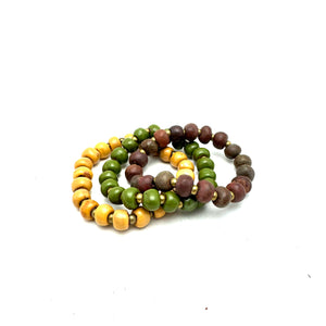 Earth and Olive Bracelet Stack