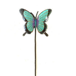 Turquoise/ Purple Butterfly Garden Stake