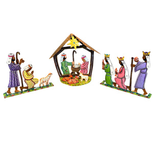 Three Piece Painted Nativity