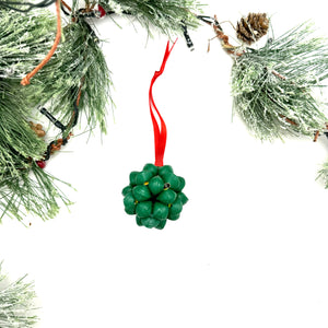 Cereal Box Bead Popcorn Ornament- Holly Green