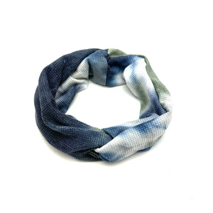 Knot Center Headband- Tie Dye Blue