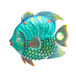 Oil Drum Top Turquoise Fish