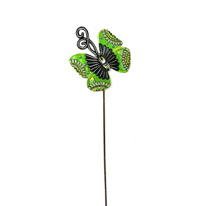 Green and Black Bouquet Butterfly Garden Stake