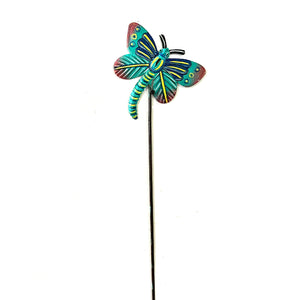 Small Turquoise Butterfly Garden Stake