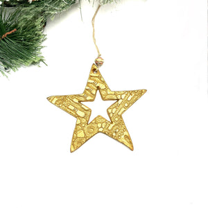 Gold Ceramic Star Ornament