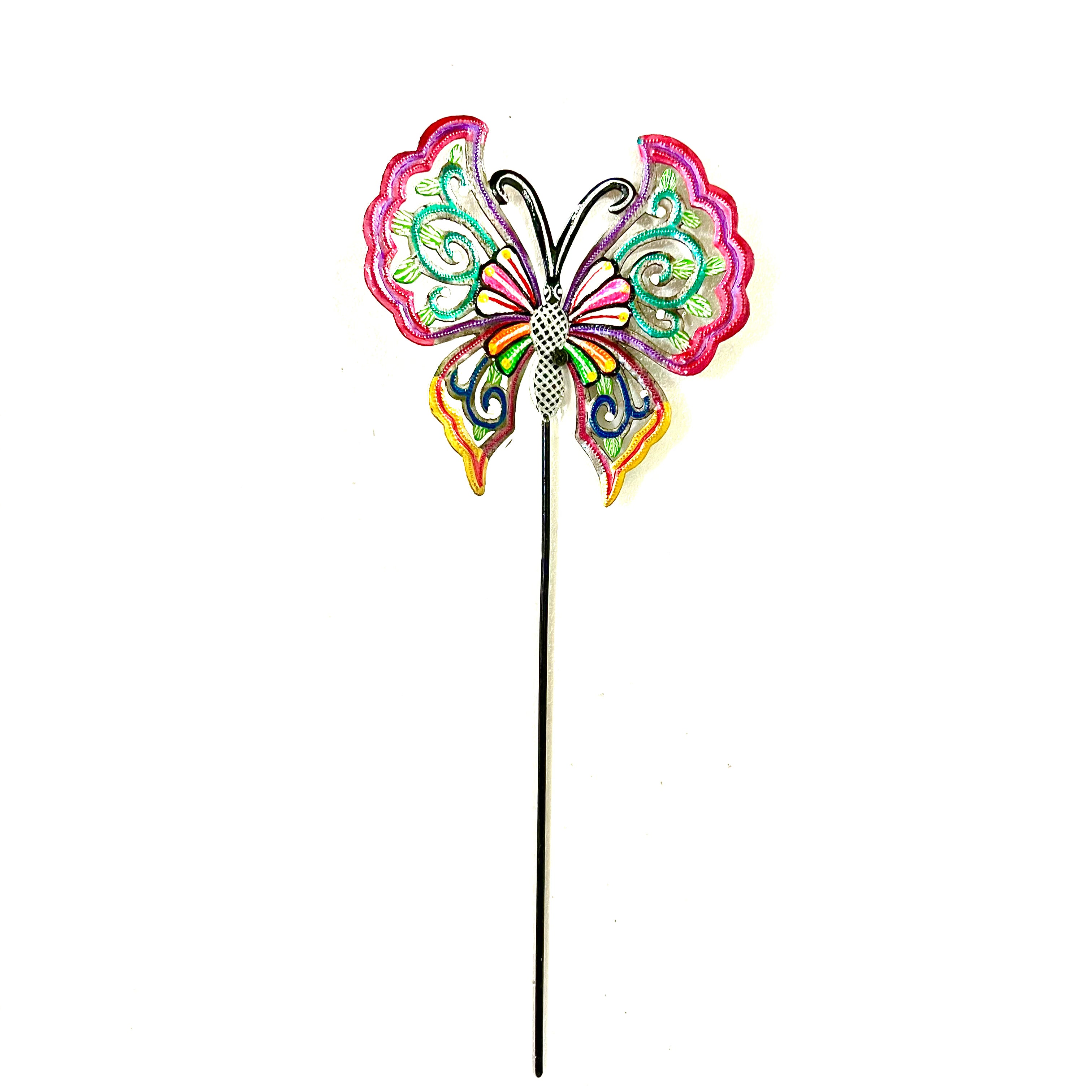 Butterfly Bouquet Garden Stake- Pink/ Yellow – Papillon Marketplace Online