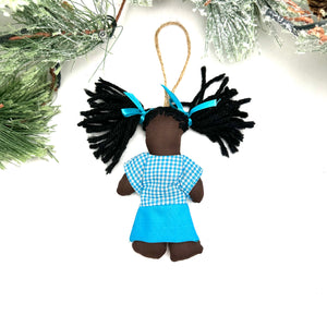 Doll Ornament- Turquoise Dress