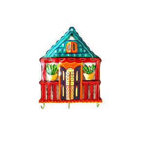 Red Gingerbread House Wall Hook