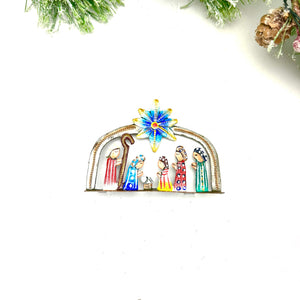 Painted Dome Mini Standing Nativity