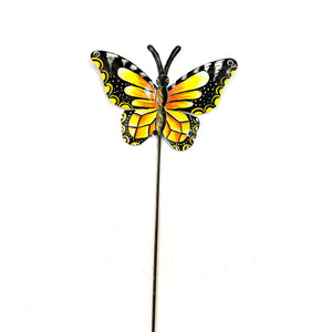 Happy Yellow Butterfly Garden Stake