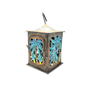 Painted Palm Hanging Lantern