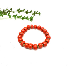 Speckled Fire Orange Ceramic Bracelet