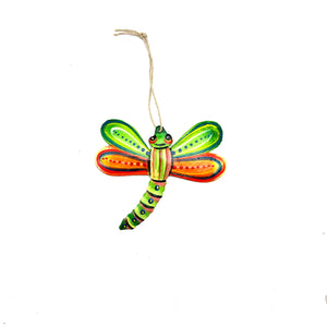 Little Dragonfly Ornament- Green/Orange