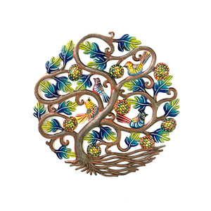 Blue-Green Tree of Life with Birds