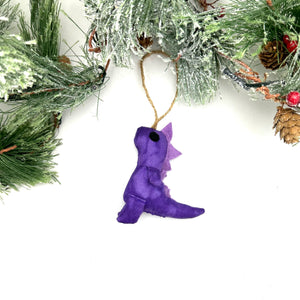 Stuffed Dinosaur Ornament- Purple
