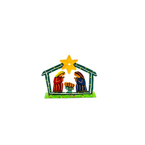 Small Painted Nativity - Green