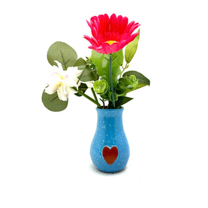 Calliope Heart Vase - Speckled Blue