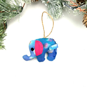 Elephant Ornament- Blue Batik