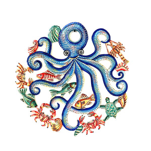 Oil Drum Top Octopus- Blue