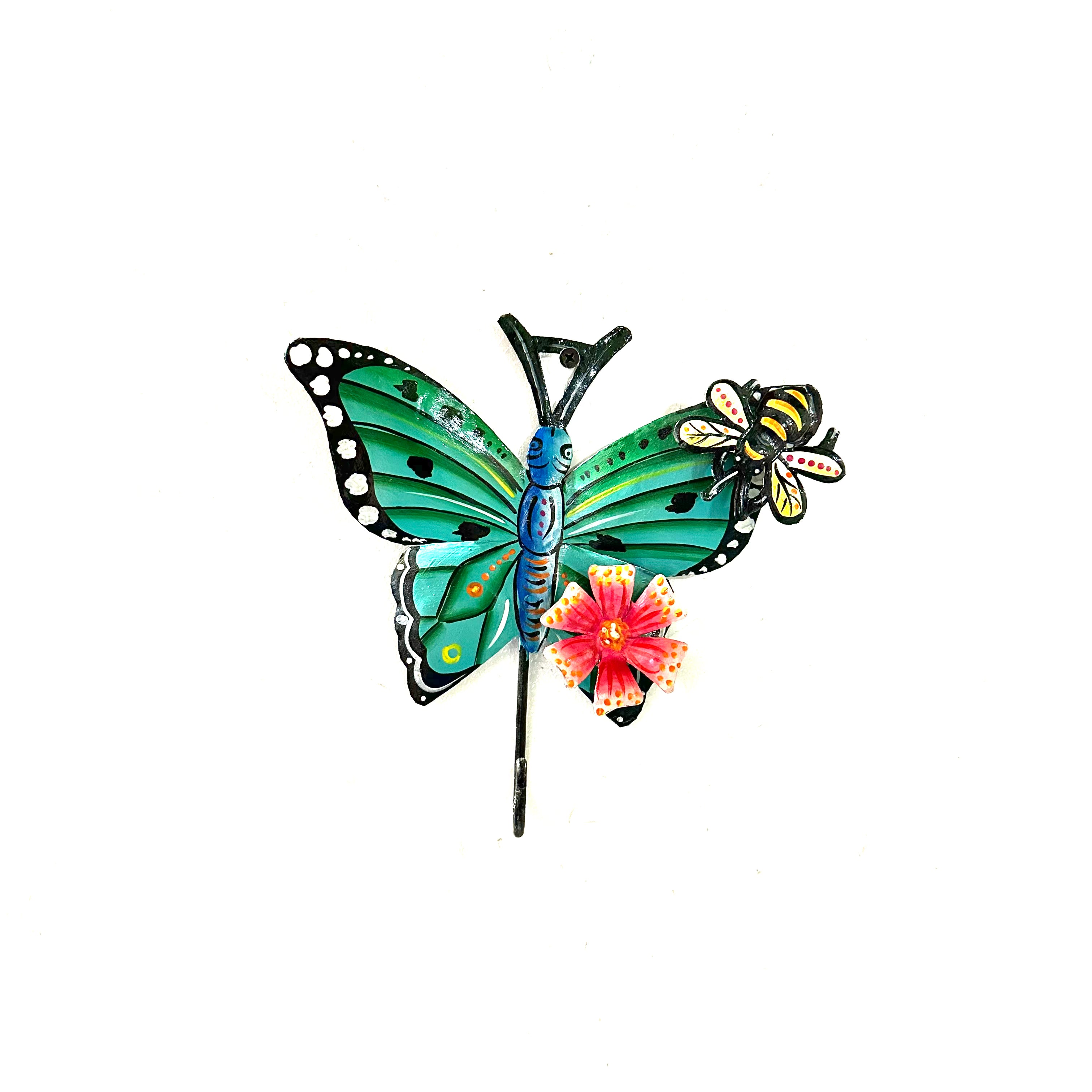 Turquoise Butterfly and Bee Wall Hook 2 – Papillon Marketplace Online