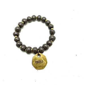 Ceramic Coin Bracelet - Trust