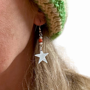 Little Star Earring- Orange Bead