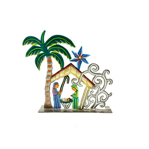 Palm Tree Painted Standing Nativity