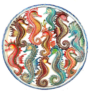 Jumbo Painted Seahorse Round