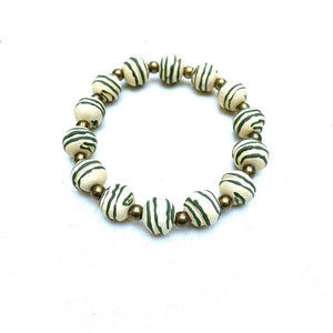 Simple Ceramic Bracelet- Painted Beads