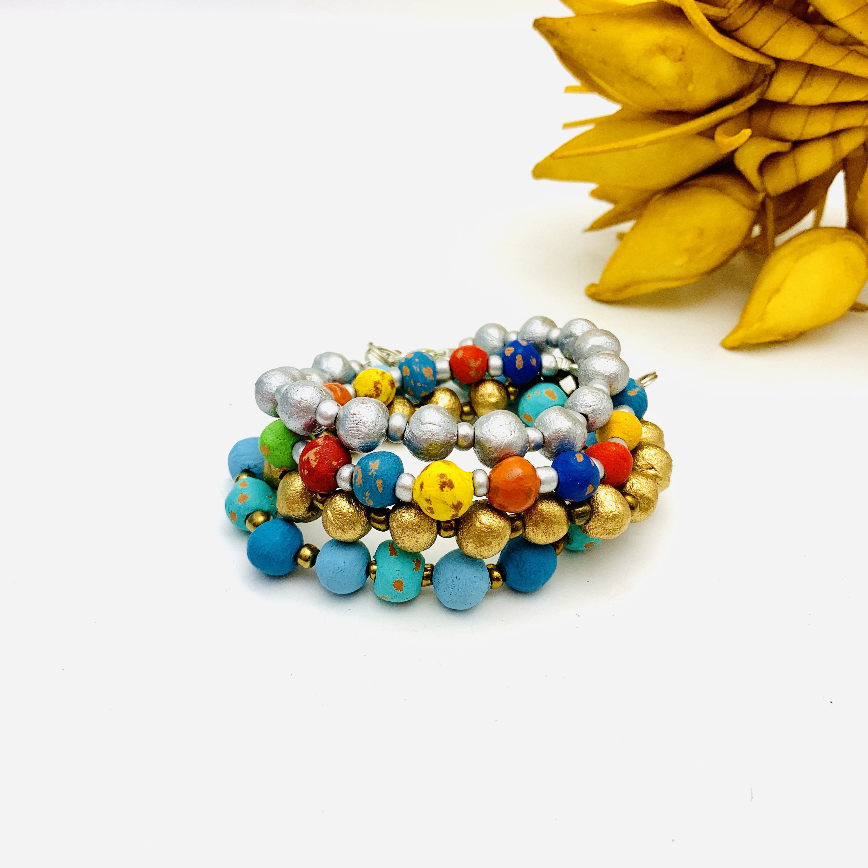 Gold Beaded Bracelet | A Fair-Trade Product | Joffa Nonprofit Artisan Marketplace