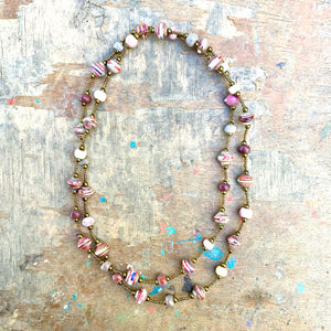 Haitian Signature Necklace- Pastels with Cereal Box Beads look