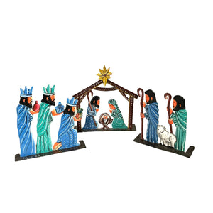 Three Piece Standing Nativity- Blue Green