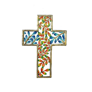 Cross with Fall Leaves