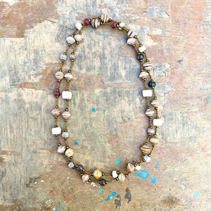 Haitian Signature Necklace- Pastels with Cereal Box Beads look