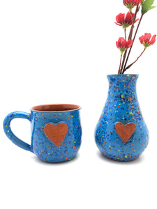 Calliope Heart Vase - Blueberry