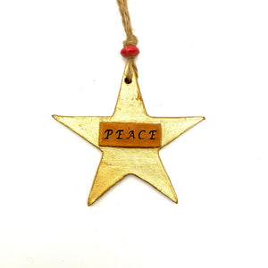 Ceramic Star Ornament- Gold Peace