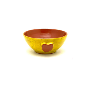 Calliope Heart Ice-Cream Bowls - Speckled Yellow