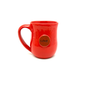 Love Button Mug- Sunset Red