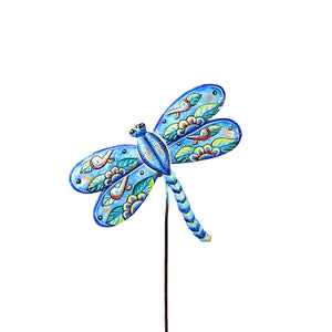 Vibrant Blue Dragonfly Garden Stakes