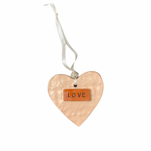 Ceramic Heart Ornament - Blush Love