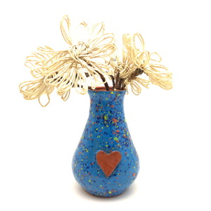 Calliope Heart Vase - Blueberry