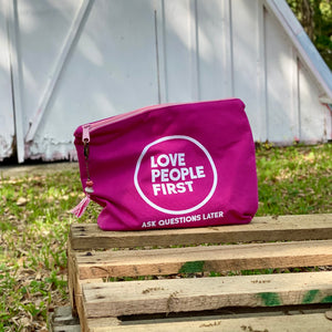 "Love People First" - Canvas Zipper Bag